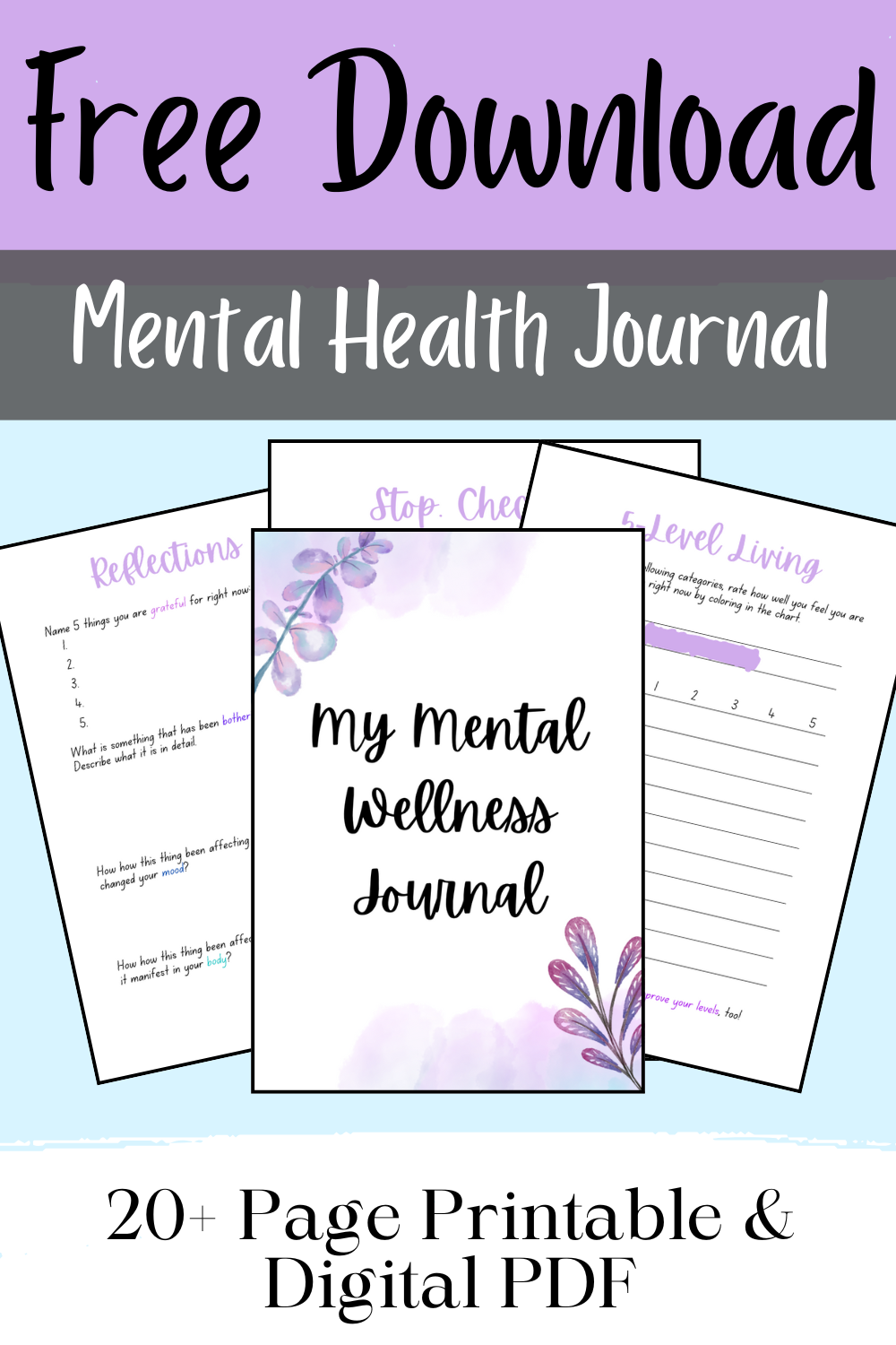 FREE Digital Mental Health Journal | 20+ Page PDF Printable for Your ...